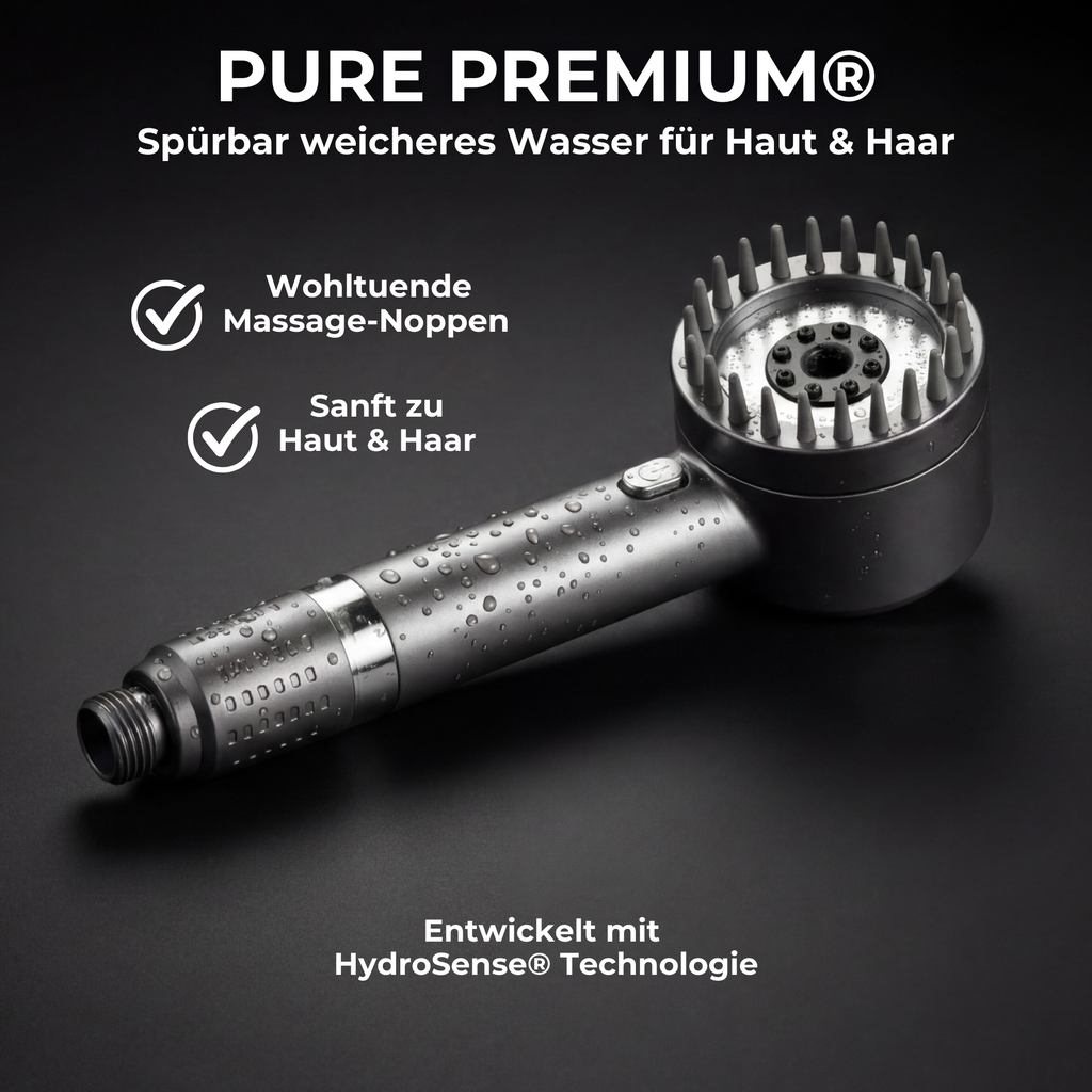 Pure Premium Filterduschkopf® – Luxus für Haut und Haar
