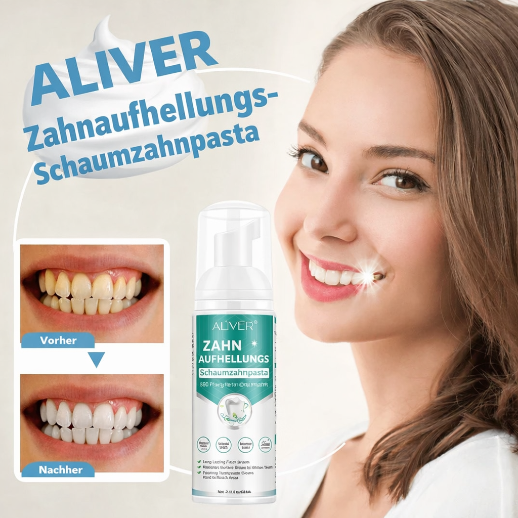 SmileFoam Clean – Aktivschaum für natürlich weiße Zähne & frischen Atem [1 + 1 Gratis]