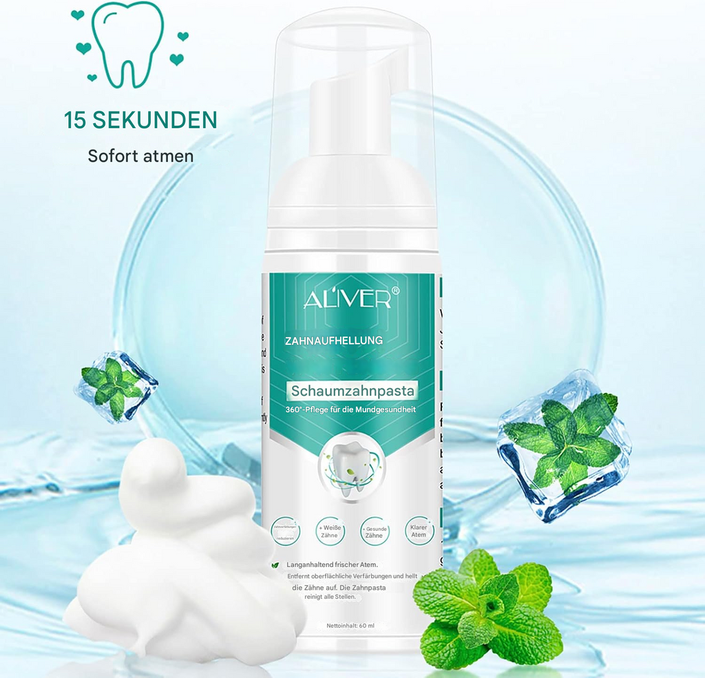 SmileFoam Clean – Aktivschaum für natürlich weiße Zähne & frischen Atem [1 + 1 Gratis]