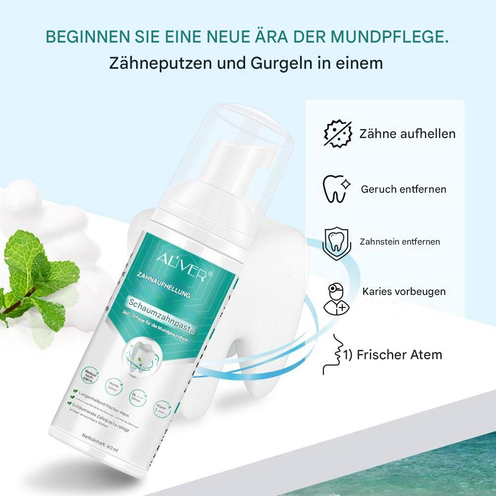 SmileFoam Clean – Aktivschaum für natürlich weiße Zähne & frischen Atem [1 + 1 Gratis]