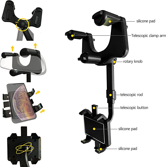 DriveView™ | Verstellbarer Rückspiegel-Handyhalter fürs Auto