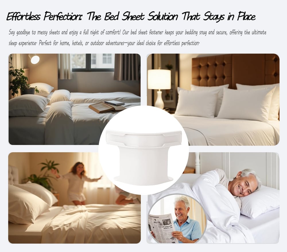 GripTuck™ – Die kraftvollen Bettlaken-Spanner für faltenfreie Nächte | 4er-Set