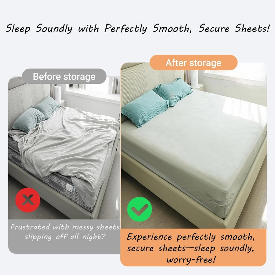 GripTuck™ – Die kraftvollen Bettlaken-Spanner für faltenfreie Nächte | 4er-Set