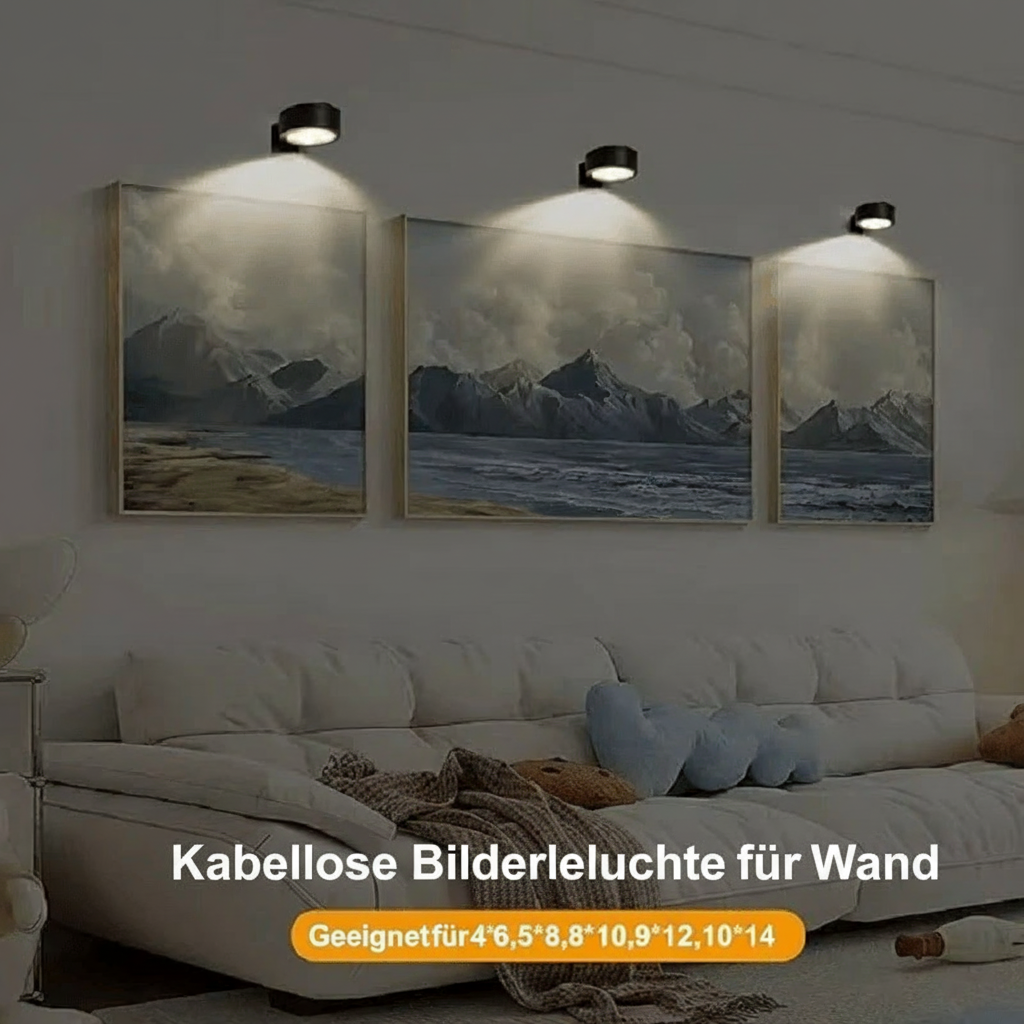 2+1 GRATIS | LumiArte One™ – Kabelloses Galerie-Kunstlicht
