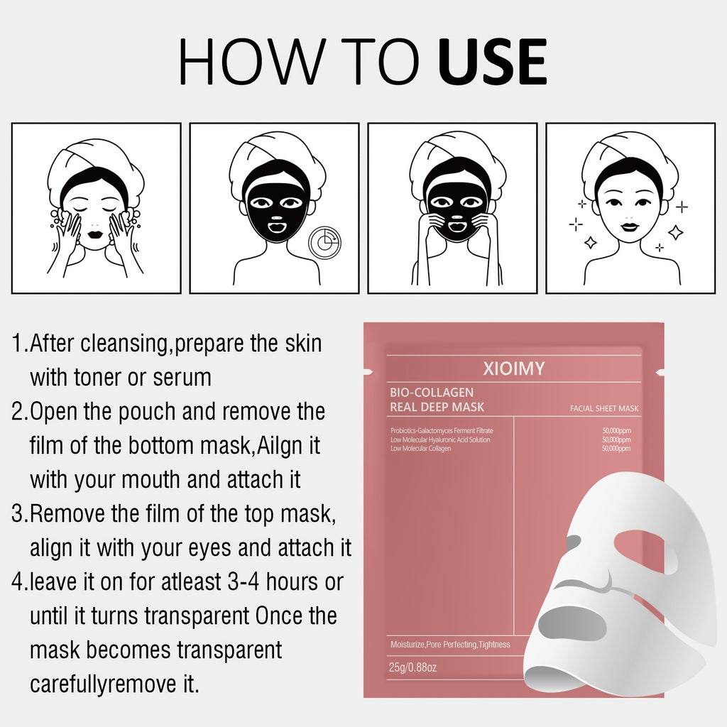 4 Xioimy Kollagen-Gel-Gesichtsmasken – Hydratation & Feuchtigkeit für alle Hauttypen