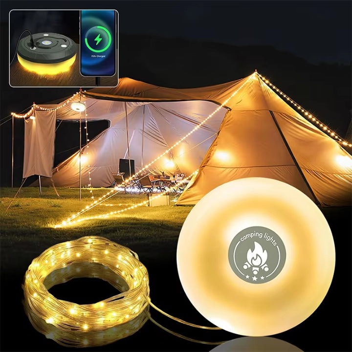 GlowCamp™ 4-in-1 LED-Lichtset – stimmungsvolles Licht für draußen & unterwegs