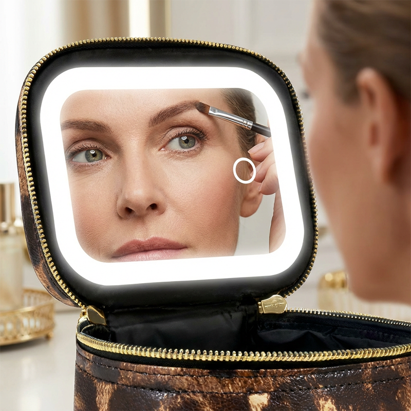 LuxiLume™ Reise-Make-up-Täschchen — Perfektes Styling bei jedem Licht, immer und überall