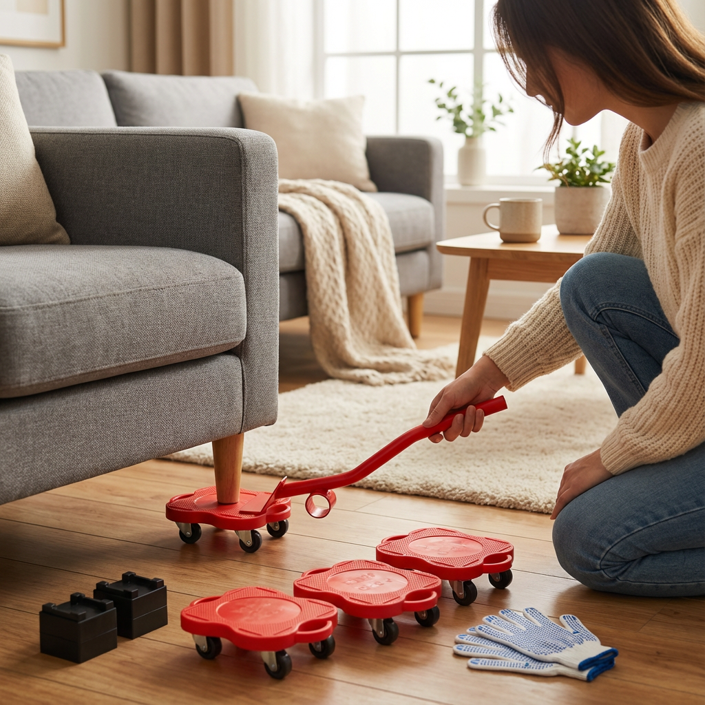 MoveEase Pro – Möbelheber & Rollenset für schweres Umstellen ohne Kraft (4-teilig)