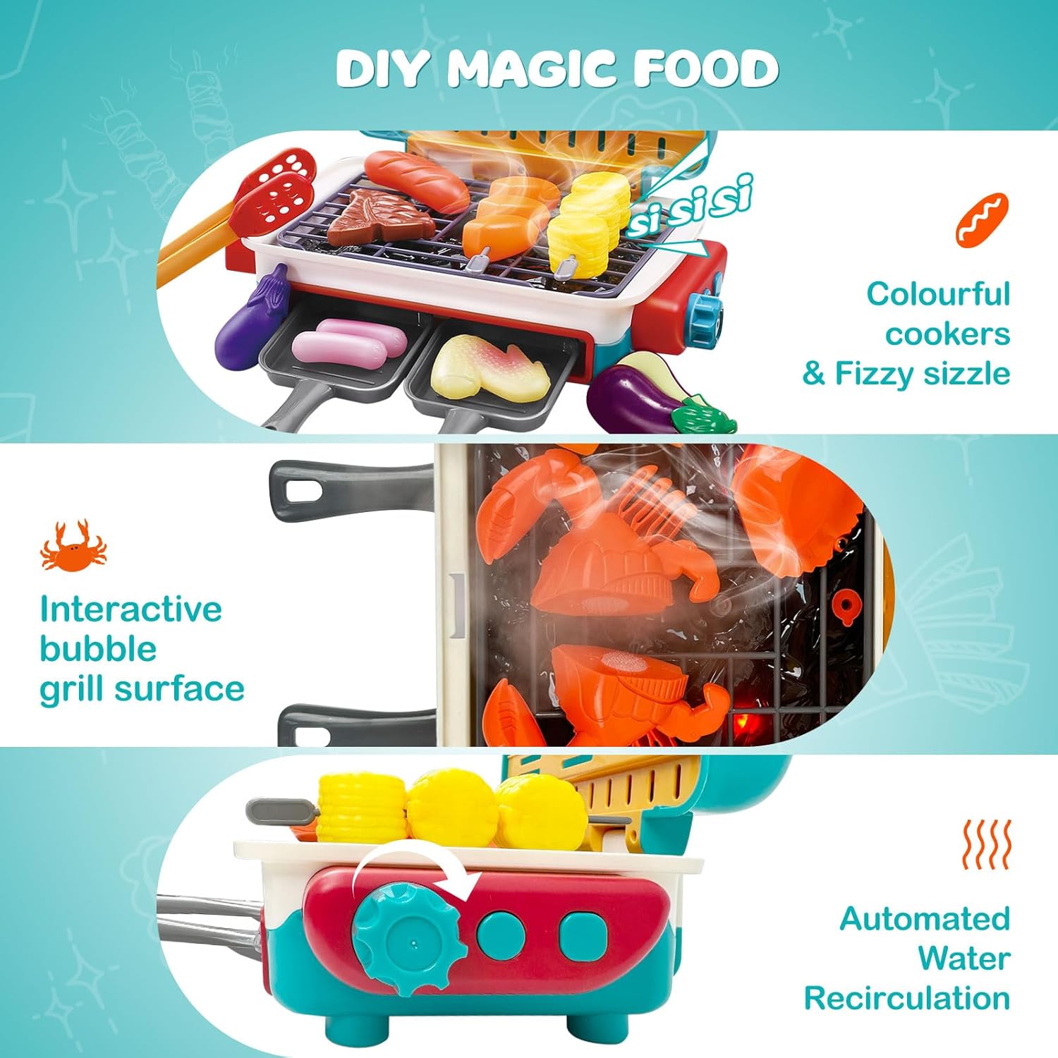 FlameJoy GrillMaster™ – Das magische Kinder-Grillset mit Licht, Sound & sicherem Dampf