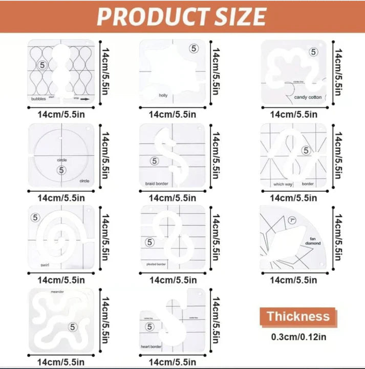FreeMotion™ | Kleidung Lineal Set (12-teilig)
