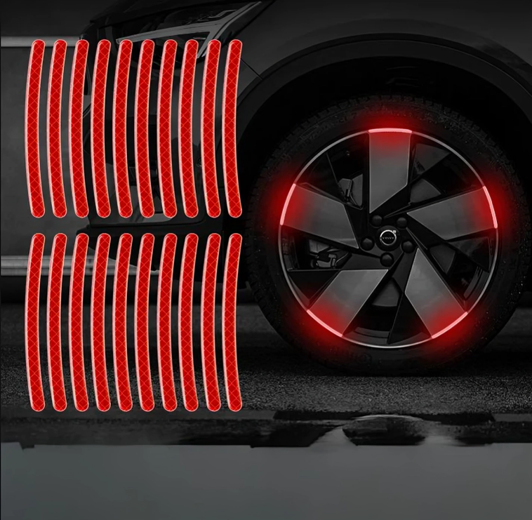 10 + 10 GRATIS | WheelReflect™ Reflektierende Felgenaufkleber