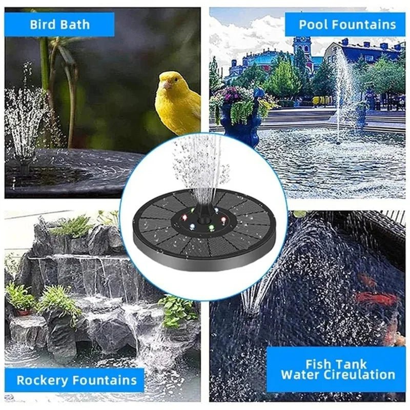 Solar-Gartenbrunnen mit schwimmender Wasserfontäne | Letzter Tag 50% RABATT