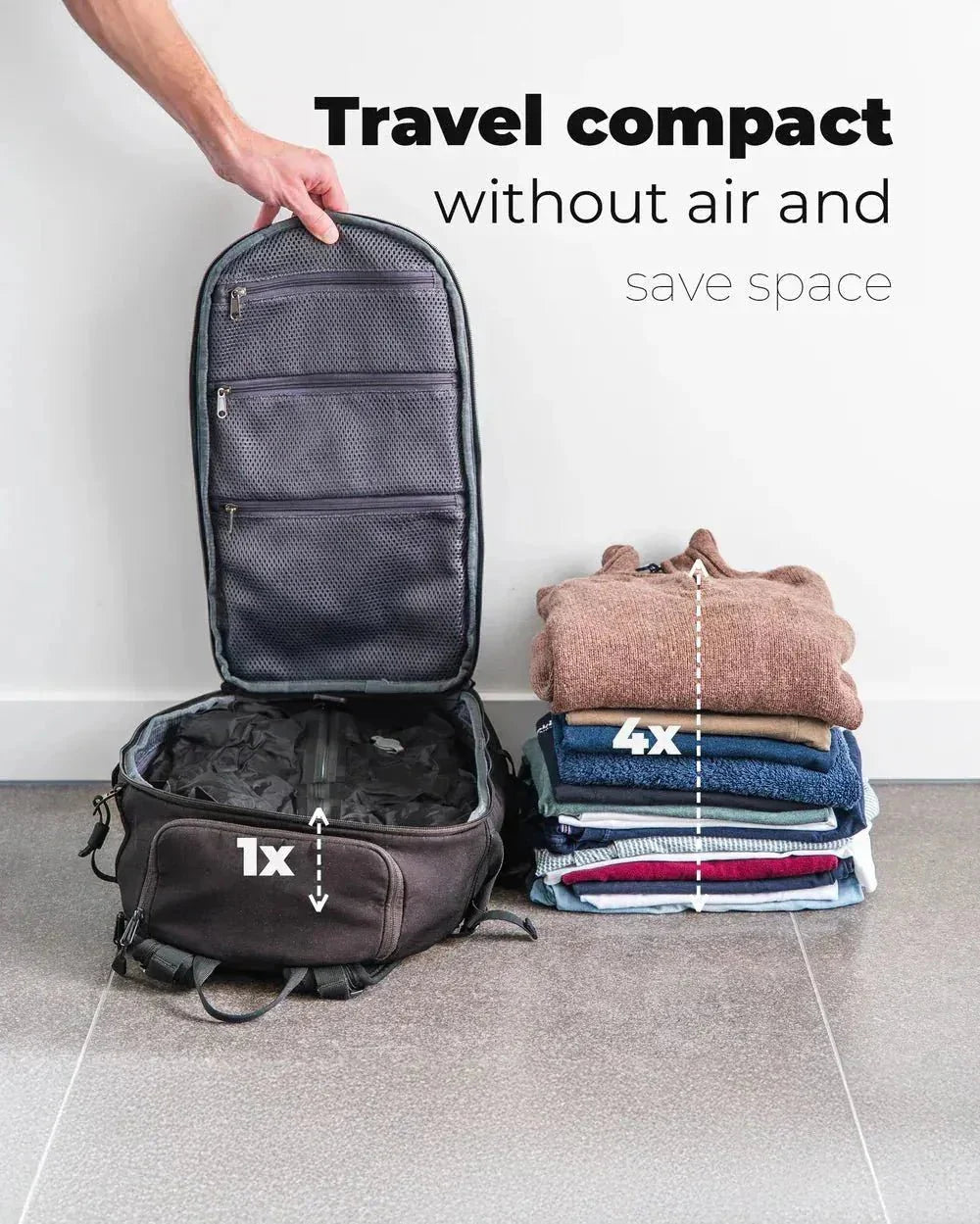 VacuumPro™ Vacuumbag System – Bis zu 60 % mehr Platz im Koffer